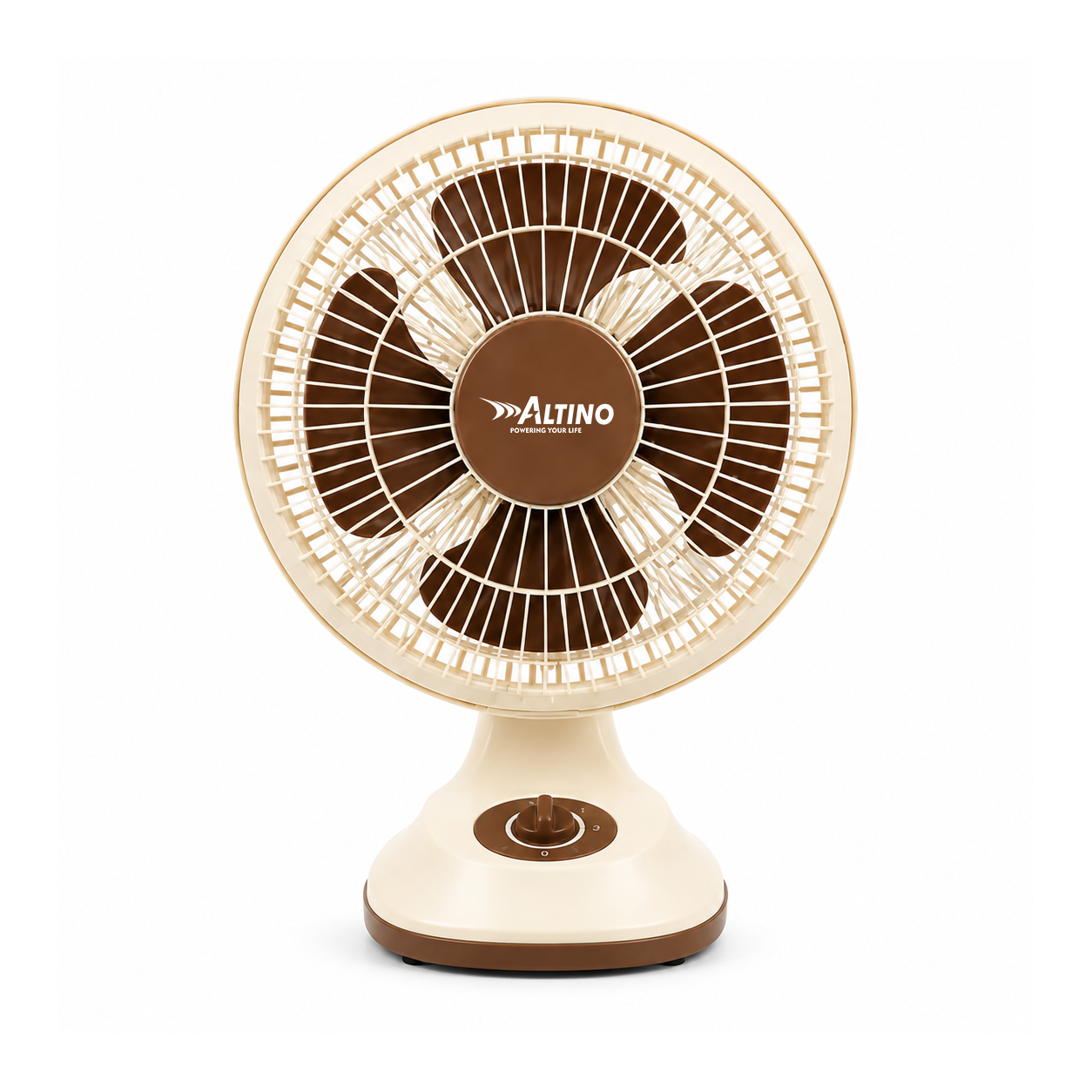 Altino Premuim Powerful Oscillation Table Fan for Home & Office| High Air Delivery| Anti-Dust Decorative Star Rated Table Fan | 3 Speeds | Easy to Clean, 1 Yr Warranty (White Cream, 12 Inch)